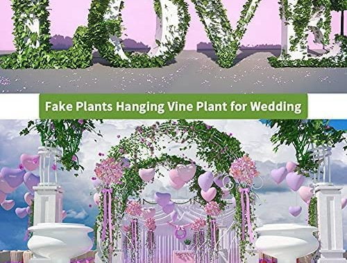 CQURE 12 Pack 84Ft Artificial Ivy Garland, Fake Vines UV Resistant Greenery Leaves Fake Plants Hangi