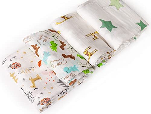 Amazon.com: upsimples Baby Swaddle Blanket Unisex Swaddle Wrap Soft Silky Bamboo Muslin Swaddle Blan