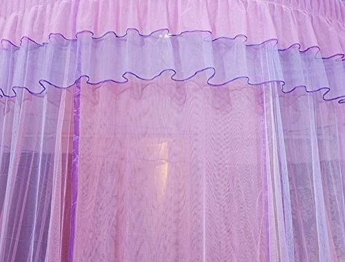 Mengersi Bed Canopy Mosquito Net - Princess Elegant Lace Round Sheer Mesh Bed Curtains - Princess Do