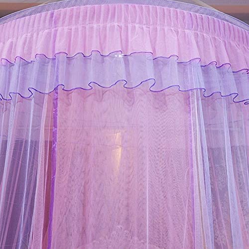 Mengersi Bed Canopy Mosquito Net - Princess Elegant Lace Round Sheer Mesh Bed Curtains - Princess Do
