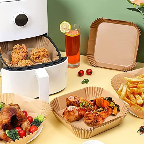 Amazon.com: Air Fryer Liners Disposable Square, 100PCS 6.3 INCH Airfryer Liners, Natural Non-stick P