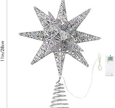 Luxspire Christmas Tree Topper, Christmas Decorations Tree Topper Light, 3D Star Christmas Lights Tr