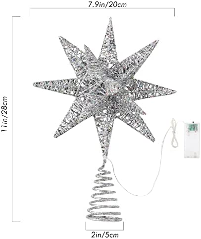 Luxspire Christmas Tree Topper, Christmas Decorations Tree Topper Light, 3D Star Christmas Lights Tr