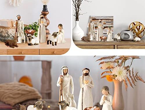 Amazon.com: Amyhill 7 Pieces Christmas Nativity Figures Wood Children's Nativity Set Little People N