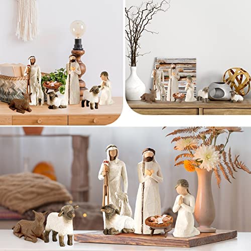 Amazon.com: Amyhill 7 Pieces Christmas Nativity Figures Wood Children's Nativity Set Little People N
