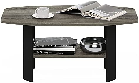 Amazon.com: Furinno Simple Design Coffee Table, French Oak Grey/Black : Home & Kitchen