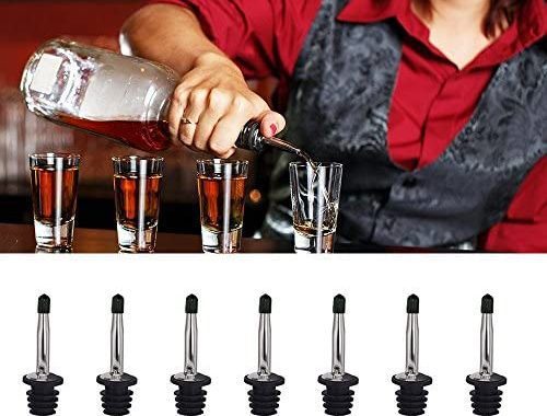 Amazon.com: 24 Pack Liquor Pour Spouts Set - Stainless Steel bottle spout and Liquor Pourers Dust Ca