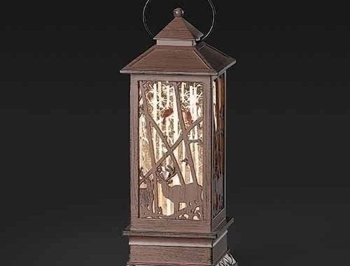 Amazon.com: Christmas by Roman Inc., Confetti Lites Collection, 11" H LED Deer Bronze Lantern, Lante