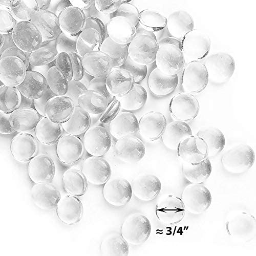 Amazon.com: CYS EXCEL Clear Glass Gemstone Beads Vase Fillers (1 LB) Flat Marble Beads Multiple Colo