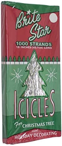 Amazon.com: 1000ct Silver Tinsel Icicle Strand Christmas Decorations 18" : Home & Kitchen