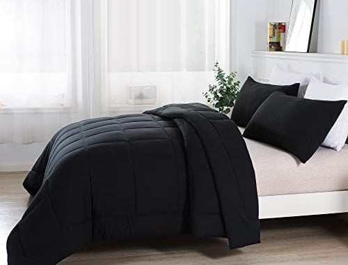 DOWNCOOL All Seasons Bedding Comforters & Sets with 2 Pillow Cases -3 Pieces Bed Set Queen Down