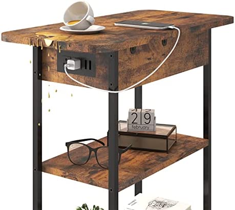 Amazon.com: LIDYUK End Table with Charging Station, Flip Top Side Table with USB Ports and Outlets,