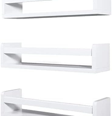 Amazon.com: NATURE SUPPLIES Set of 3 White Nursery Room Shelves - Solid Wood Ideal for Books, Toys a