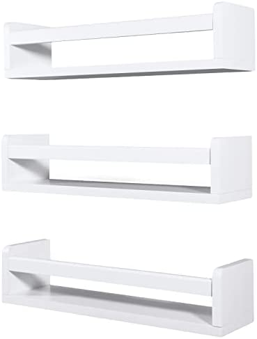 Amazon.com: NATURE SUPPLIES Set of 3 White Nursery Room Shelves - Solid Wood Ideal for Books, Toys a