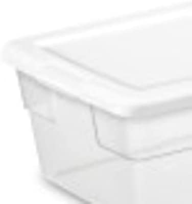 Amazon.com - Sterilite 6 Qt Clear Plastic Stackable Storage Bin w/White Latching Lid Organizing Solu