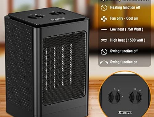 Amazon.com: Space Heater, 1500W Portable Heater, 60°Oscillating Electric Heater, Heater for Bedroom