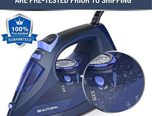 BEAUTURAL Steam Iron for Clothes with Precision Thermostat Dial, Ceramic Coated Soleplate, 3-Way Aut