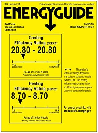 Amazon.com: Klimaire 12,000 BTU 20.8 Ductless Mini-Split Inverter Air Conditioner Heat Pump System w
