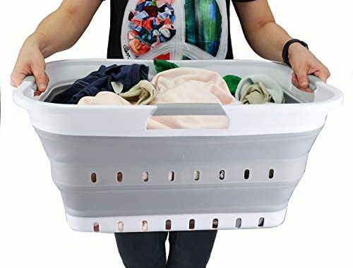 Amazon.com: SAMMART 42L (11 gallon) Collapsible Plastic Laundry Basket - Foldable Pop Up Storage Con