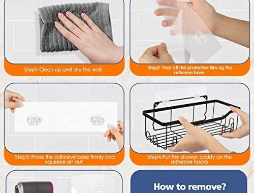 Amazon.com: Shower Caddy Sheves,[ 5 Pack ]Bathroom Shelf Organizer with Soap Holder,No Drilling Adhe