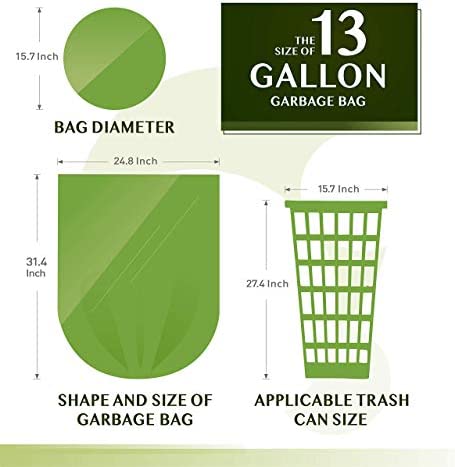 Amazon.com: Compostable Trash Bags - FORID 13 Gallon Tall Kitchen Garbage Bags 80 Count Unscented Tr