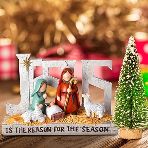 Amazon.com: Christmas Nativity Scene Figures, Holy Family Nativity Creche Set with Jesus Messages Re