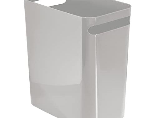 Amazon.com: mDesign Plastic Slim Large 2.5 Gallon Trash Can Wastebasket, Classic Garbage Container R