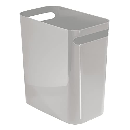 Amazon.com: mDesign Plastic Slim Large 2.5 Gallon Trash Can Wastebasket, Classic Garbage Container R