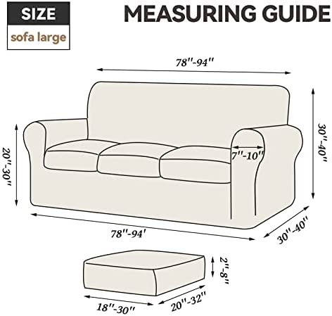 Amazon.com: WEERRW 4 Pieces Velvet High Stretch Couch Covers for 3 Cushion Couch Sofa Slipcovers, Wa