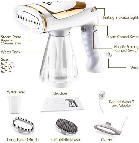 Steamer for Clothes, 1600W High-Power Handheld Steam, Portable Foldable Travel Garment Steamer, Thre