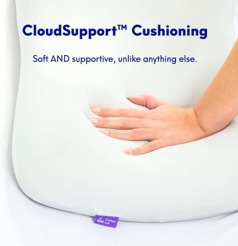 Cushion Lab Deep Sleep Pillow, Patented Ergonomic Contour Design for Side & Back Sleepers, Ortho