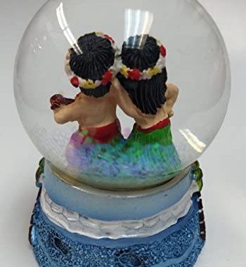 Amazon.com: Aloha Hawaii Snow Globe w/Hawaiian Hula Girl Hula Boy & Ukulele, Plumeria, Ocean Des