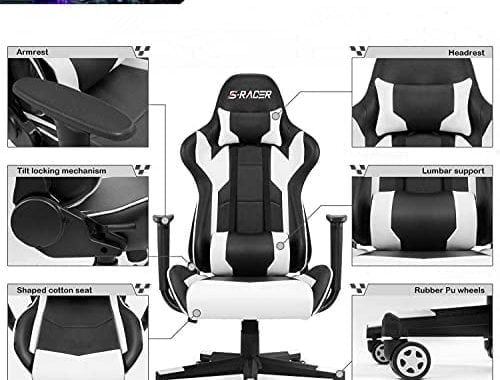 Amazon.com: Homall Gaming Chair, Office Chair High Back Computer Chair Leather Desk Chair Racing Exe