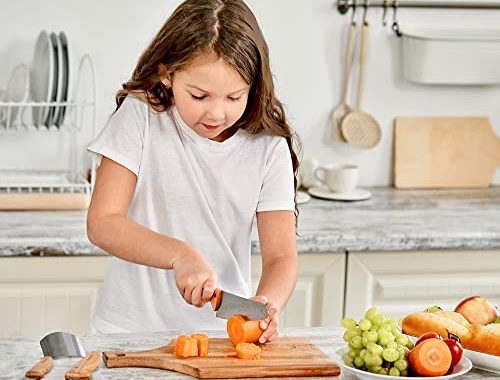 Kibbidea Kids Knife Set for Kids Cooking Baking 4pcs, Stainless Steel Kids Safe Knife Set- Children