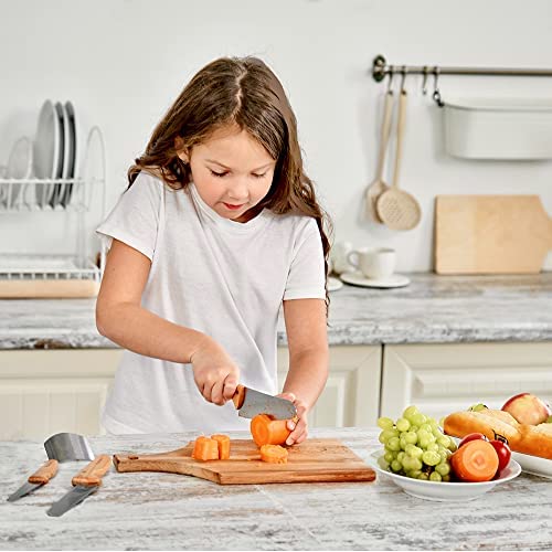Kibbidea Kids Knife Set for Kids Cooking Baking 4pcs, Stainless Steel Kids Safe Knife Set- Children
