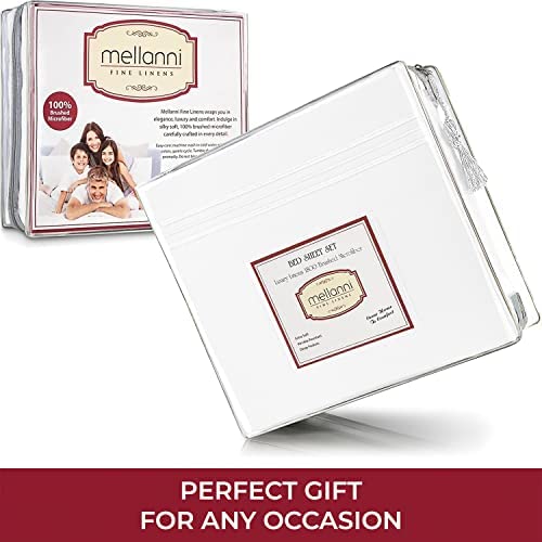 Mellanni Queen Sheet Set - Hotel Luxury Bedding Sheets & Pillowcases - Extra Soft Cooling Bed Sh