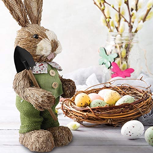 Amazon.com: keebgyy 14inch Easter Bunny Figures, Simulation Standing Rabbit Ornaments with Carrot Ho