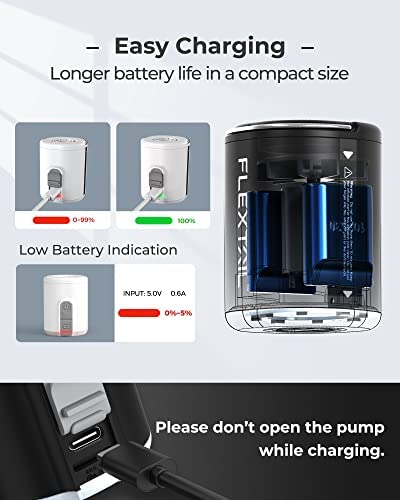 Amazon.com: FLEXTAILGEAR Portable Air Pump with Camping Lantern Tiny Pump 2X 4kPa Air Pump for Infla