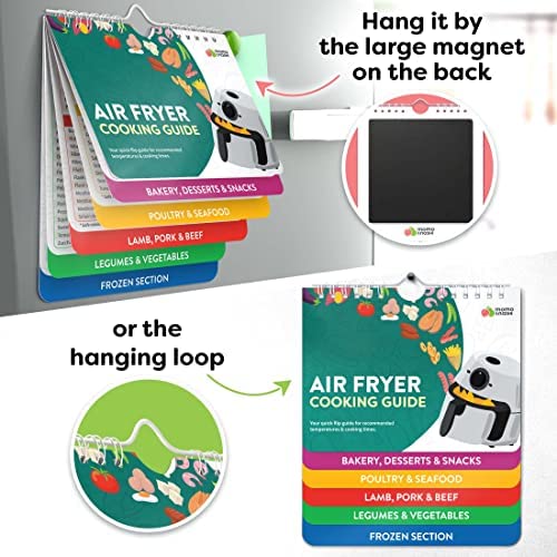 Amazon.com: Air Fryer Cheat Sheet Magnets Cooking Guide Booklet - Air Fryer Magnetic Cheat Sheet Set