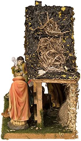 Kurt Adler 9-1/2-Inch Musical LED Nativity Set with Figures and Stable