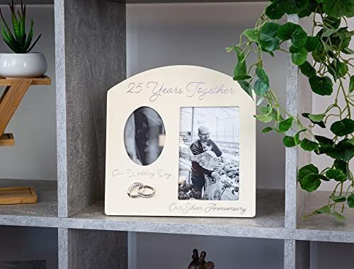 Amazon.com: Haysom Interiors Contemporary 25 Years Together Then and Now Silver Anniversary Light Be