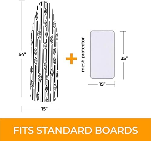 happhom Ironing Board Cover and Pad Extra Thick Heavy Duty Padded 4 Layers Non Stick Scorch and Stai
