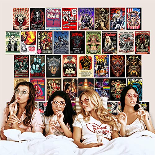 Amazon.com: 70PCS Vintage Rock Wall Collage Kit,4X6'' Rock Band Posters Album Cover,Retro Music Conc