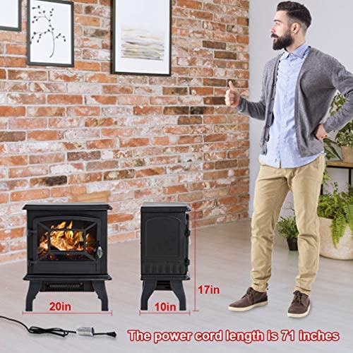 Amazon.com: FDW Electric Fireplace Heater 20" Freestanding Fireplace Stove Portable Space Heater wit