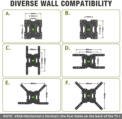 Amazon.com: USX MOUNT Full Motion TV Mount, Swivel Articulating Tilt TV Wall Mount for 26-55" LED, O