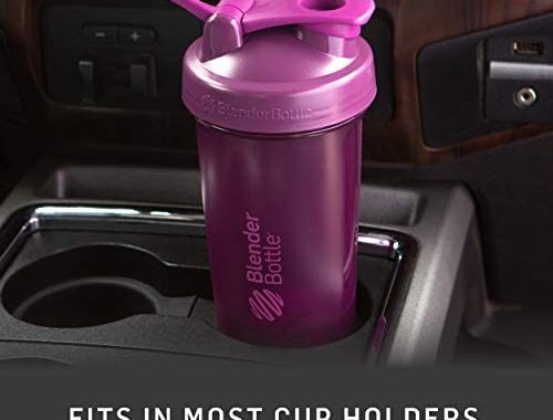 BlenderBottle Classic V2 Shaker Bottle Perfect for Protein Shakes and Pre Workout, 20-Ounce, Clear/B