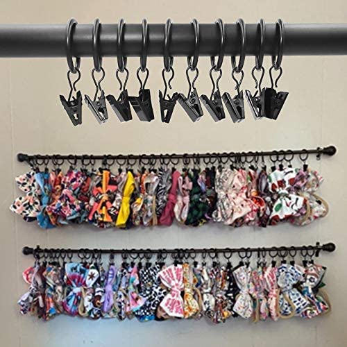 Amazon.com: LLPJS 44 Pack Curtain Rings with Clips, Curtain Clip Rings Hooks, Bow Hanger Clips for H