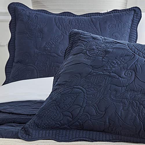 Amazon.com: HZ&HY Oversized King Bedspread Navy Blue 128x120 Extra Wide, Coverlet Bedding Set, L