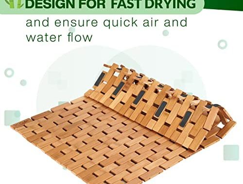 Amazon.com: ZPirates Bamboo Bath Mat for Bathroom - Wooden Bathmat, Sauna Spa Steps Decor and Access