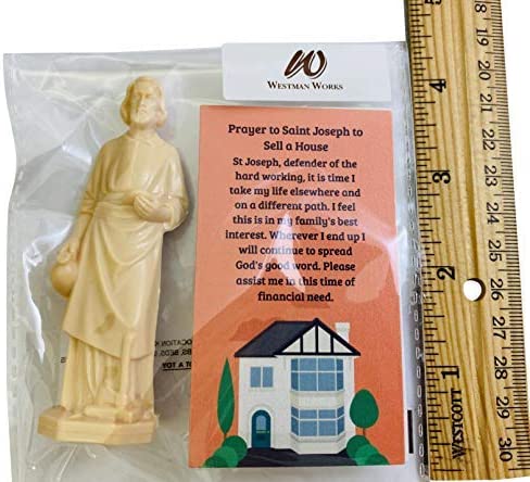 St Joseph Statue for Selling Homes with Instruction Card and House Prayer Complete Set